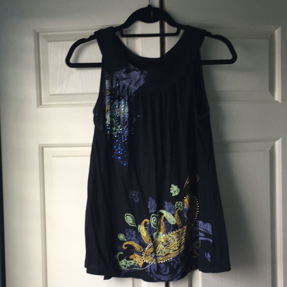 Sequin paisley tank top